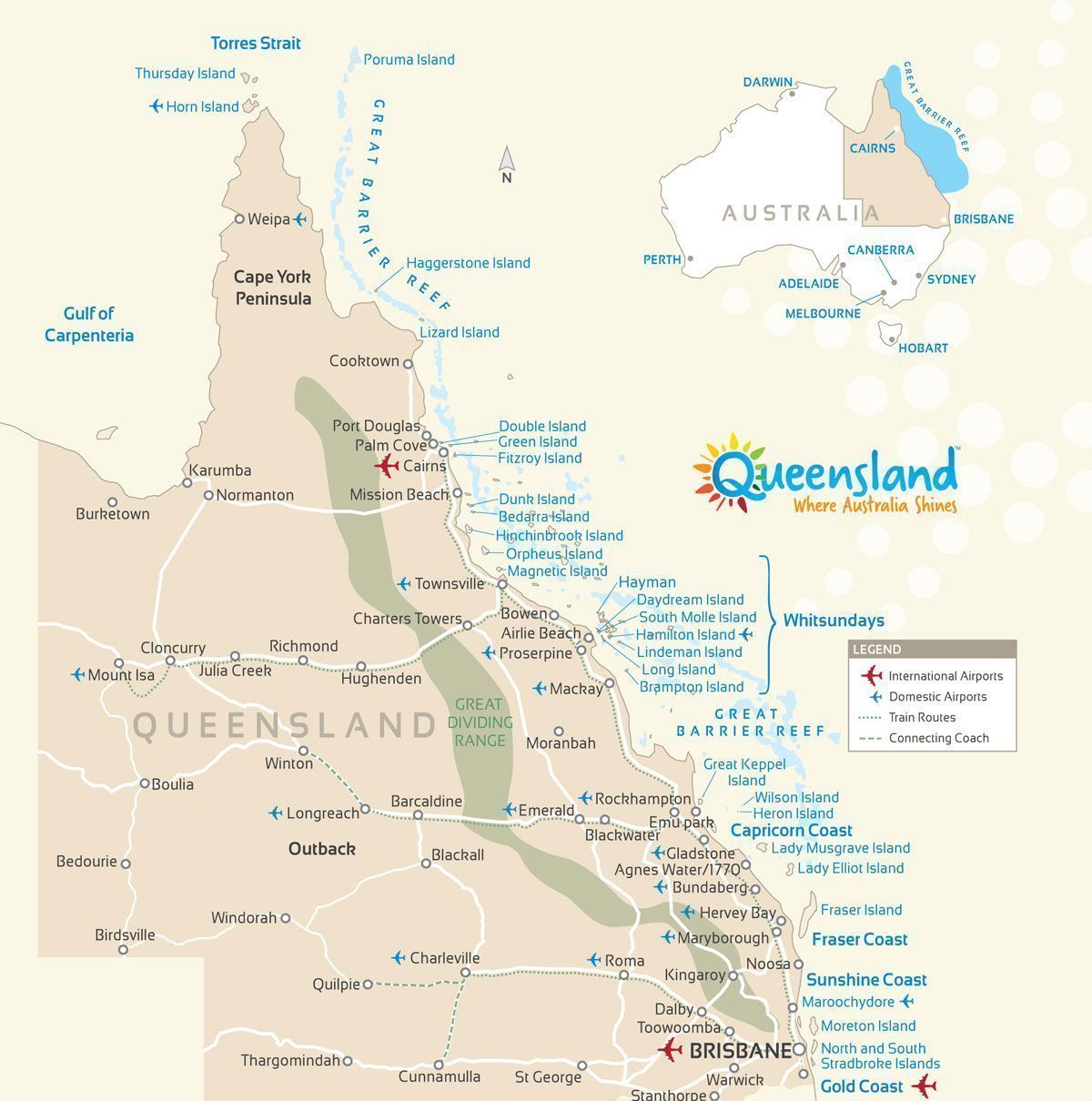 Backpacking Queensland Map